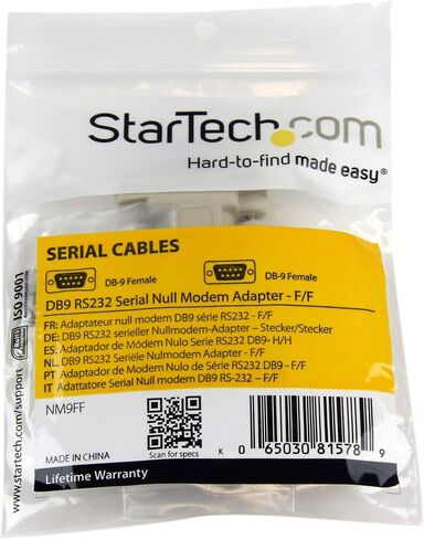 StarTech.com DB9 RS232 Serial Null Modem Adapter - F/F - Null modem adapter - DB-9 (F) to DB-9 (F) - NM9FF in Saudi Arabia