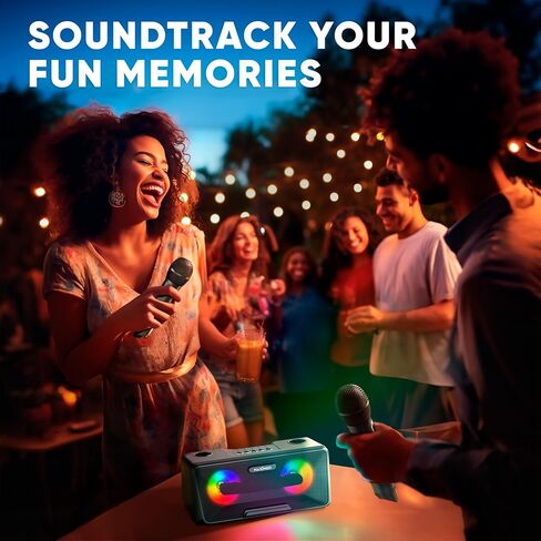 آلة كاريوكي ماسينجو للبالغين والأطفال مع 2 ميكروفونات لاسلكية، ومكبر صوت بلوتوث محمول للغناء، وأضواء LED ملونة، ونظام PA، وحامل هاتف لعرض الكلمات، وكابل تلفزيون. المعزوفة G2 in Kuwait