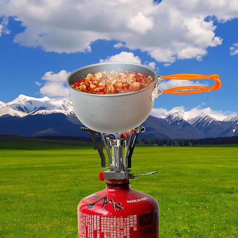 Compact Non-Stick Camping Cookware Set - Includes Pots, Pans, Stove, Kettle, Plates & Utensils for Backpacking, Hiking & Picnic in Kuwait