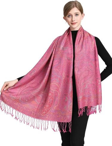 Pashmina Scarf for Women Elegant Wrap Vibrant Colors Chic Paisley Patterns Soft Lightweight Weddings Parties Casual Wear in Saudi Arabia