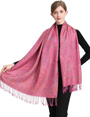 Pashmina Scarf for Women Elegant Wrap Vibrant Colors Chic Paisley Patterns Soft Lightweight Weddings Parties Casual Wear in Saudi Arabia