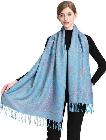 Pashmina Scarf for Women Elegant Wrap Vibrant Colors Chic Paisley Patterns Soft Lightweight Weddings Parties Casual Wear in Saudi Arabia
