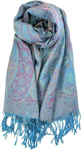 Pashmina Scarf for Women Elegant Wrap Vibrant Colors Chic Paisley Patterns Soft Lightweight Weddings Parties Casual Wear in Saudi Arabia