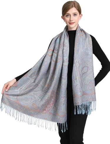 Pashmina Scarf for Women Elegant Wrap Vibrant Colors Chic Paisley Patterns Soft Lightweight Weddings Parties Casual Wear in Saudi Arabia