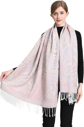Pashmina Scarf for Women Elegant Wrap Vibrant Colors Chic Paisley Patterns Soft Lightweight Weddings Parties Casual Wear in Saudi Arabia