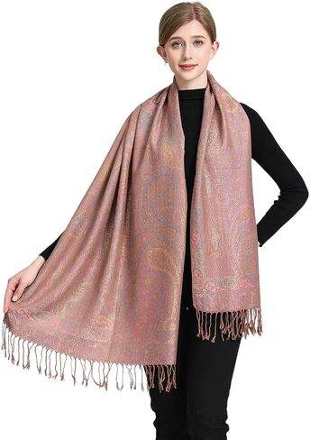 Pashmina Scarf for Women Elegant Wrap Vibrant Colors Chic Paisley Patterns Soft Lightweight Weddings Parties Casual Wear in Saudi Arabia