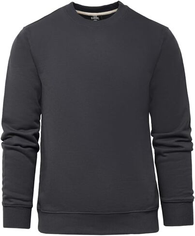 سويت شيرت رجالي من الصوف الكلاسيكي الحقيقي برقبة دائرية من French Terry، سترة كلاسيكية من مزيج القطن برقبة دائرية للرجال in Kuwait