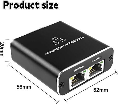 مقسم إيثرنت SCDZKJGS من 1 إلى 2 عالي السرعة 1000 ميجابايت في الثانية، محول مقسم الإنترنت Rj45 مع سلك طاقة USB، جيجابت إيثرنت لكابل Cat 5/6/7/8 [شبكة متزامنة لجهازين] in Kuwait