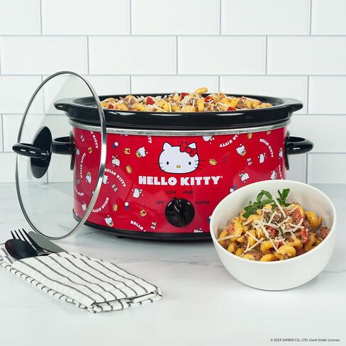 Uncanny Brands Hello Kitty طباخ بطيء سعة 5 كوارت - قم بالطهي مع كيتي المفضلة لديك in Saudi Arabia