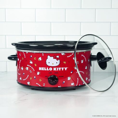 Uncanny Brands Hello Kitty طباخ بطيء سعة 5 كوارت - قم بالطهي مع كيتي المفضلة لديك in Saudi Arabia