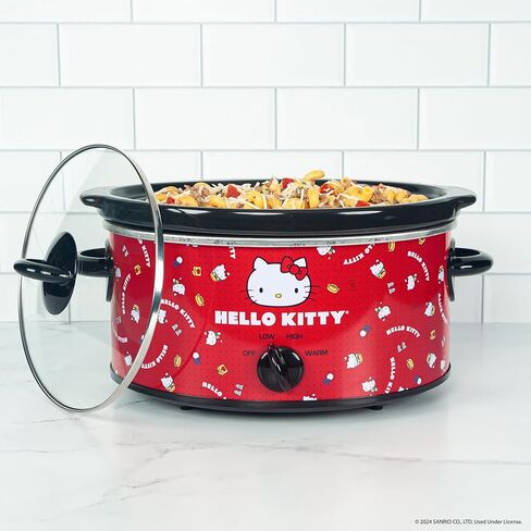 Uncanny Brands Hello Kitty طباخ بطيء سعة 5 كوارت - قم بالطهي مع كيتي المفضلة لديك in Saudi Arabia