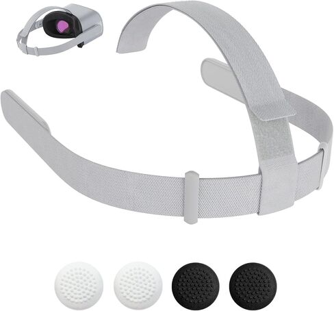 Head Strap for Oculus Quest 2 Headset, Original Replacement Head Strap for Meta Quest 2 Headstrap with 4 Pcs Controller Thumb Grip Caps，Oculus Quest 2 HeadStrap，Original Head Strap in Saudi Arabia