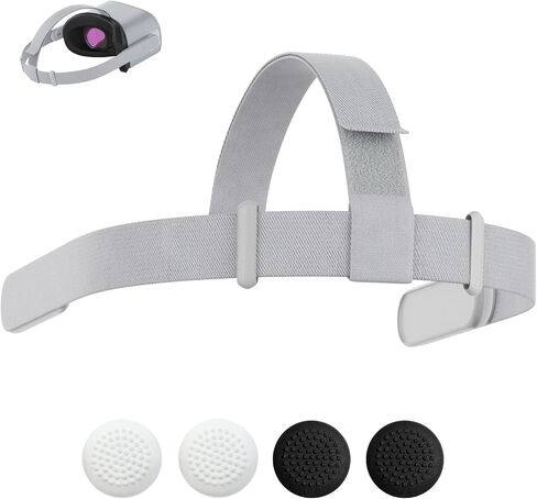 Head Strap for Oculus Quest 2 Headset, Original Replacement Head Strap for Meta Quest 2 Headstrap with 4 Pcs Controller Thumb Grip Caps，Oculus Quest 2 HeadStrap，Original Head Strap in Saudi Arabia