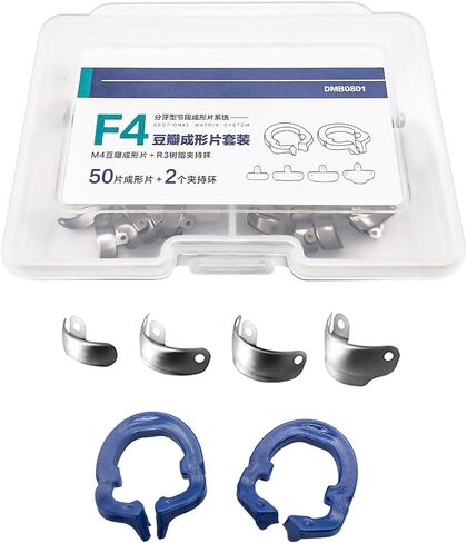 Windplusya Dental Sectional Matrix System kit, Dental Sectional Matrix Ring Resin Clip Clamping Ring, Autoclavable Dental Matrices Bands.(F4) in Saudi Arabia