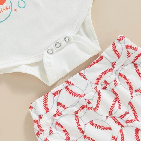GuliriFei Newborn Baby Girl Baseball Outfits Little Sister Biggest Fan Short Sleeve Romper Shorts Headband 3Pcs Summer Set in Saudi Arabia