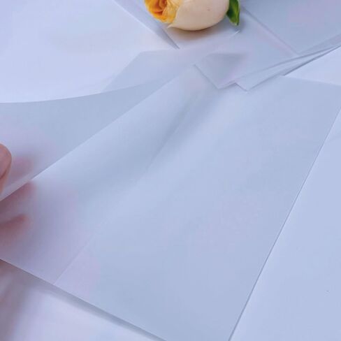 سترات Vellum لدعوات 5x7 - 100 عبوة من ورق Vellum الشفاف المطوي مسبقًا مع ملصقات شكر دافئة، وخيوط، لبطاقات الزفاف، وحفلات استقبال المولود الجديد، وحفلات أعياد الميلاد، وأختام المغلفات، وصندوق الهدايا in Kuwait