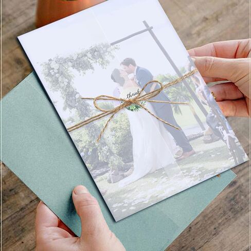 سترات Vellum لدعوات 5x7 - 100 عبوة من ورق Vellum الشفاف المطوي مسبقًا مع ملصقات شكر دافئة، وخيوط، لبطاقات الزفاف، وحفلات استقبال المولود الجديد، وحفلات أعياد الميلاد، وأختام المغلفات، وصندوق الهدايا in Kuwait