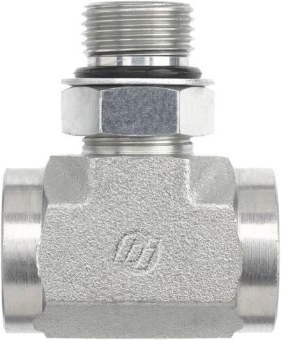 Brennan Industries 6832-06-06-06-NWO-FG Forged Steel Tee Tube Fitting, 3/8" Female O-Ring Boss x 3/8" Female O-Ring Boss x 3/8" Male Adjustable O-Ring Boss in Saudi Arabia
