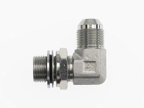 Brennan Industries 7205-10-20-NWO-FG تركيب محول تحويل الكوع من الصلب 90 درجة، 7/8 بوصة - 14 ذكر JIC x M20 x 1.5 ذكر متري قابل للتعديل على شكل حلقة دائرية in Saudi Arabia