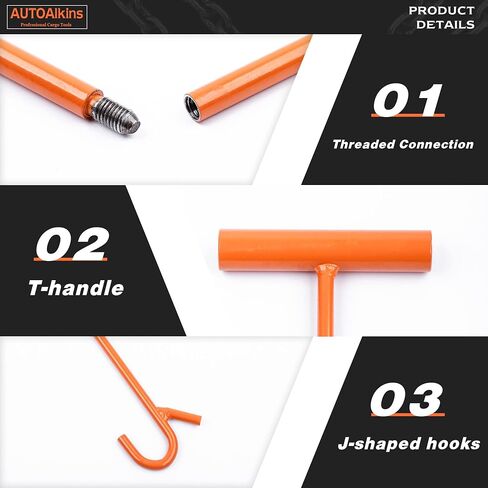 AUTOAlkins Heavy Duty 5th Wheel Pin Puller, 32" Solid Steel Chrome Plated Fifth Wheel Puller w/Hook, 1 Pack in Saudi Arabia