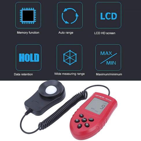 HS1010A مقياس الضوء الرقمي عالي الدقة مقياس ضوئي تلقائي Luxmeter in Saudi Arabia
