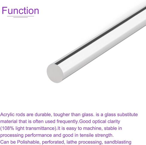 DMiotech 2 Pack 5/16 Inch x 10inch Acrylic Round Rod Solid Plastic PMMA Bar Stick for DIY Crafts Clear in Saudi Arabia