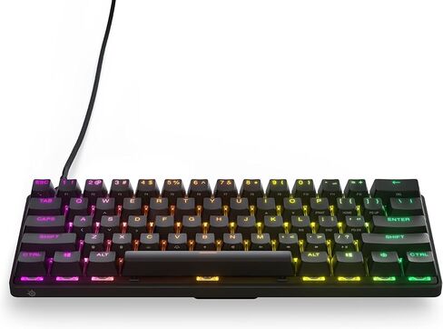 لوحة مفاتيح الألعاب الميكانيكية SteelSeries Apex Pro Mini - أسرع لوحة مفاتيح في العالم - تشغيل قابل للتعديل - عامل شكل مضغوط بنسبة 60% - RGB - أغطية مفاتيح PBT - USB-C (متجدد) in Kuwait