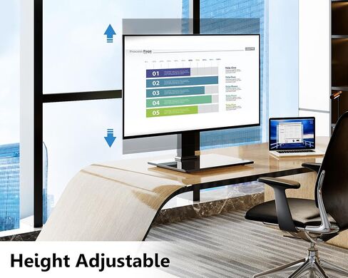 حامل تلفزيون FITUEYES لأجهزة التلفاز مقاس 19-42 بوصة، حامل تلفزيون دوار عالمي مع قاعدة من الزجاج المقسى، حامل تلفزيون عالمي قابل للتعديل مع دوران 90 درجة، يحمل ما يصل إلى 99 رطلاً، VESA 200x200 مم، أسود... in Kuwait