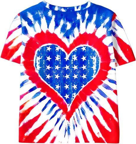 Remimi Boys July 4th Shirts Kids Stars and Stripes American Flag Short Sleeve Tops 5-14 Years in Saudi Arabia