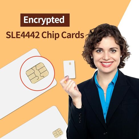10 عبوات - بطاقات شريحة SLE4442 مع شريط HiCo مقاس 5/16 بوصة (8.4 ملم) وشريطين مسار in Kuwait