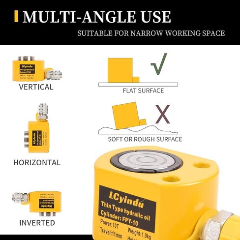 Porta Power Kit 5T Low Profile Hydraulic Ram Cylinder Jack FPY-5 0.28" Stroke Single-Acting + 400cc Hydraulic Hand Pump CP-180 for Machinery and Industry in Kuwait