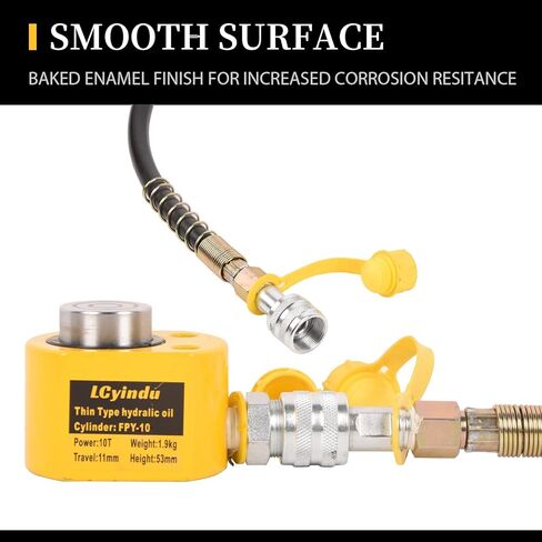 Porta Power Kit 5T Low Profile Hydraulic Ram Cylinder Jack FPY-5 0.28" Stroke Single-Acting + 400cc Hydraulic Hand Pump CP-180 for Machinery and Industry in Kuwait