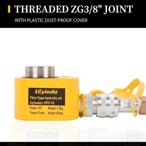 Porta Power Kit 5T Low Profile Hydraulic Ram Cylinder Jack FPY-5 0.28" Stroke Single-Acting + 400cc Hydraulic Hand Pump CP-180 for Machinery and Industry in Kuwait