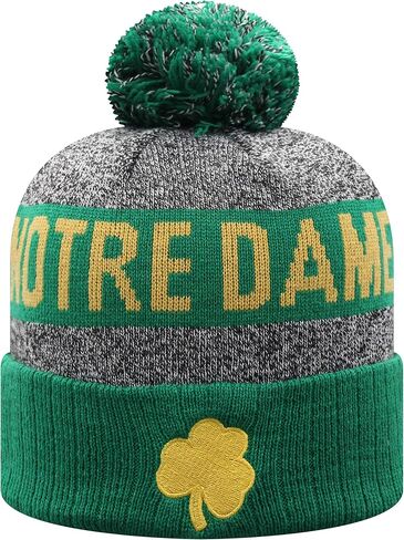قبعة صغيرة منسوجة مخططة من أعلى الرابطة الوطنية لرياضة الجامعات (NCAA) (Notre Dame Fighting Irish-Green، مقاس واحد يناسب الجميع) in Saudi Arabia