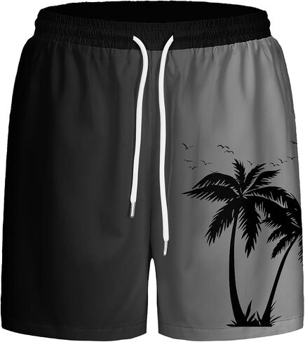 STANFVMEN Men's Hawaiian Beach Shorts Casual Lightweight Drawstring Quick Dry Holiday Tropical Shorts with Pockets in Saudi Arabia