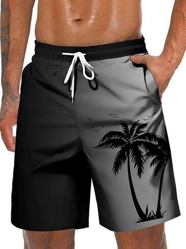 STANFVMEN Men's Hawaiian Beach Shorts Casual Lightweight Drawstring Quick Dry Holiday Tropical Shorts with Pockets in Saudi Arabia