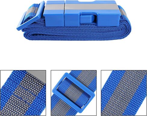 بطاقات الأمتعة وحزام الأمتعة باللون الأزرق، حزام حقيبة معتمد من إدارة أمن المواصلات (TSA) مع إمكانية التحرير السريع القابل للتعديل، وحزام سفر مقاس 79 بوصة وعلامات كبيرة in Kuwait