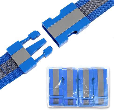 بطاقات الأمتعة وحزام الأمتعة باللون الأزرق، حزام حقيبة معتمد من إدارة أمن المواصلات (TSA) مع إمكانية التحرير السريع القابل للتعديل، وحزام سفر مقاس 79 بوصة وعلامات كبيرة in Kuwait