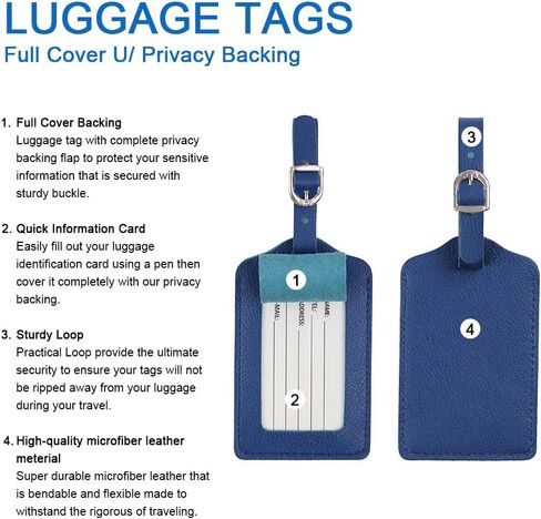 بطاقات الأمتعة وحزام الأمتعة باللون الأزرق، حزام حقيبة معتمد من إدارة أمن المواصلات (TSA) مع إمكانية التحرير السريع القابل للتعديل، وحزام سفر مقاس 79 بوصة وعلامات كبيرة in Kuwait