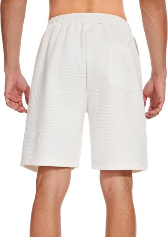 Juxnkkub Men's Drawstring Shorts Soft Comfort Knit Textured Golf, Vacation, Casual Shorts. in Saudi Arabia
