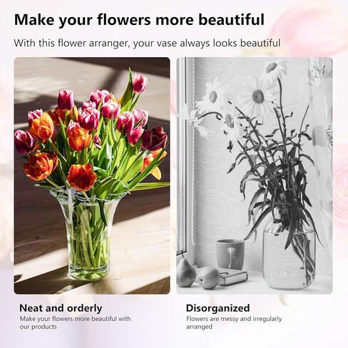 DARCKLE Flower Arrangement Holder with 8 Clips, 4/5/6/7 Inch Stainless Stee Flower Arranger Lid for Bouquets Stems Plant Fixation in Kuwait