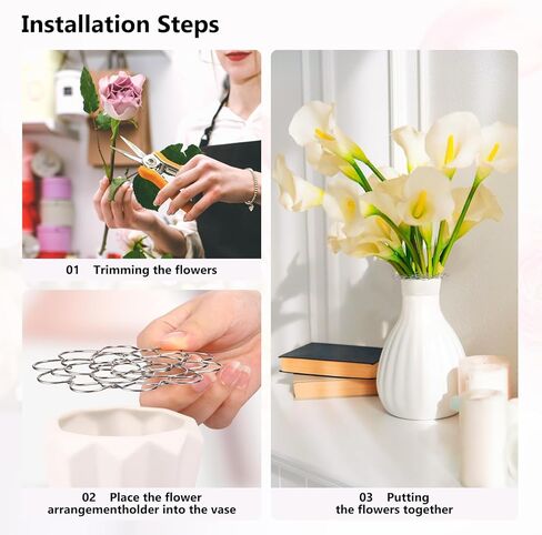 DARCKLE Flower Arrangement Holder with 8 Clips, 4/5/6/7 Inch Stainless Stee Flower Arranger Lid for Bouquets Stems Plant Fixation in Kuwait