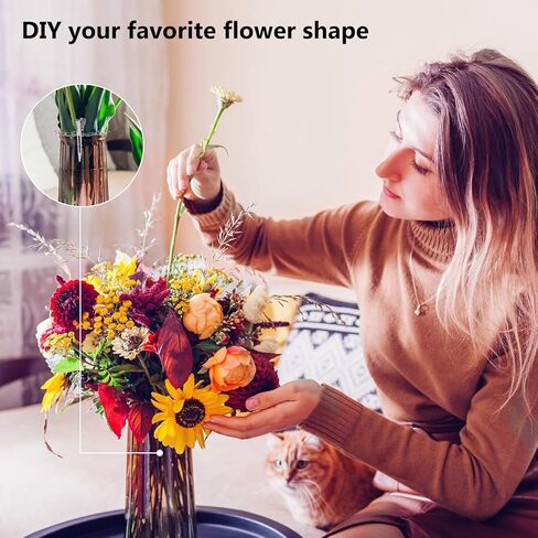 DARCKLE Flower Arrangement Holder with 8 Clips, 4/5/6/7 Inch Stainless Stee Flower Arranger Lid for Bouquets Stems Plant Fixation in Kuwait