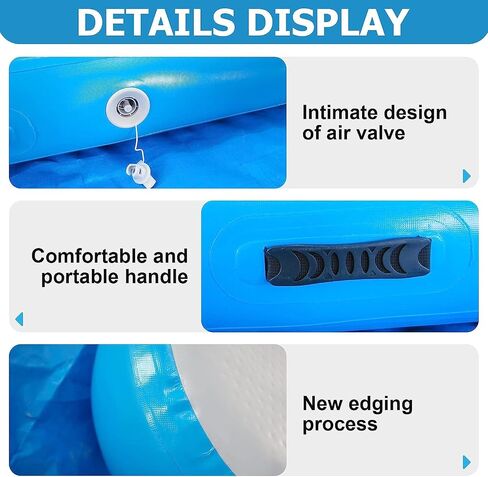 JINSPORT Air Mat Gymnastics Track for Tumbling, 10FT/13FT/16FT/20FT Cheer Mat with Electric Air Pump, Inflatable Tumble Thick Pad, Cartwheel Crash Balance for Home, Kids, Girls (Green/Pink/Blue) in Saudi Arabia
