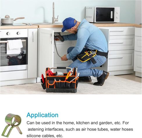 مشابك خرطوم زنبركية من ميتاليكسيتي (9.5 ملم/0.37 بوصة) 30 قطعة، مشبك معدني - لتثبيت الأنابيب في الحديقة المنزلية in Kuwait