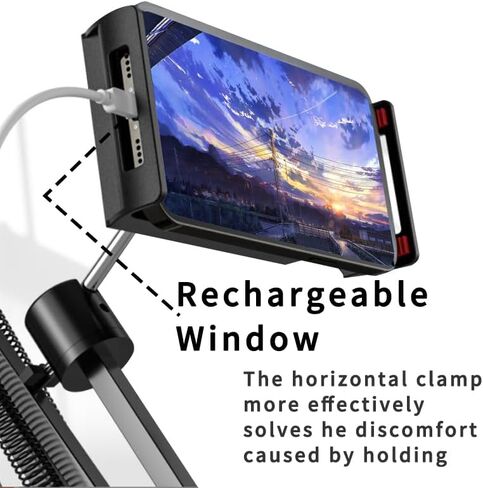 حامل تابلت للسرير، حامل تابلت قابل للطي للمكتب، مشبك ذراع تابلت مرن متوافق مع iPad/iPhone15/iPad Pro/N-Switch، أو Kindle Fire، أو غيرها من 4.5 إلى 12.9 بوصة للقراءة والمشاهدة والبث المباشر in Kuwait