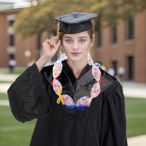 mifengda 12 قطعة من أكياس شبكية التخرج وحقائب التخرج الشريطية من حلوى ليو شبكية من فئة 2024 مجموعة صنع قلادة التخرج لأكاليل التخرج المدرسية وحفلات الهدايا بنفسك in Kuwait