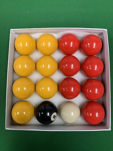 TGA Sports Billiard Balls Red and Yellow Pool Ball Set 2-1/4 Inch Billiards in Kuwait
