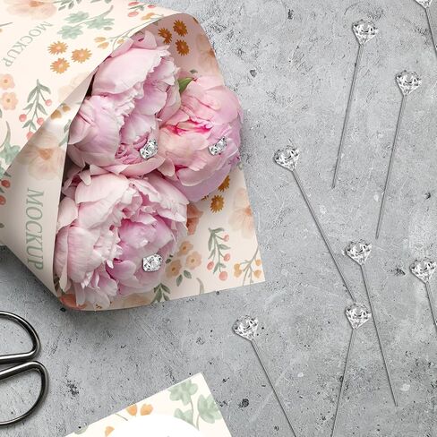 200Pcs Pins for Flower Bouquets Clear Diamond Straight Pins 2 Inch Floral Corsage Pins for Wedding Bouquet Accessories in Saudi Arabia
