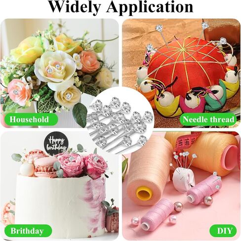 200Pcs Pins for Flower Bouquets Clear Diamond Straight Pins 2 Inch Floral Corsage Pins for Wedding Bouquet Accessories in Saudi Arabia
